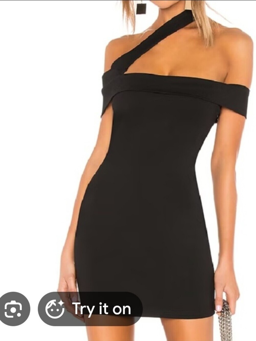 superdown Black One-Shoulder Bodycon Mini Dress